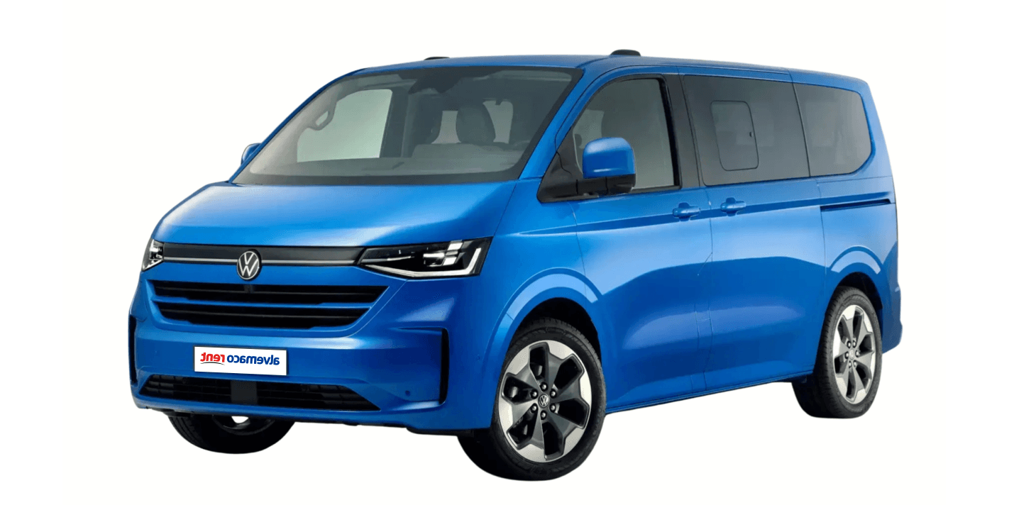 furgoneta volkswagen caravelle disponible en el servicio de alquiler de coches y furgonetas de alvemaco rent